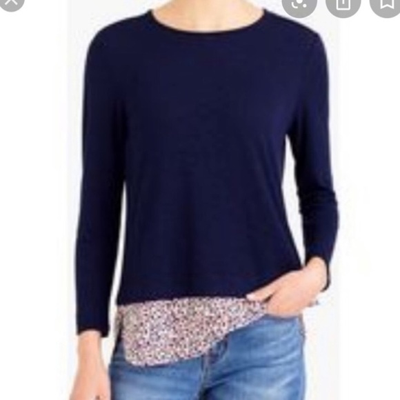 J. CREW Mercantile Striped Hem Tee - Picture 2 of 10